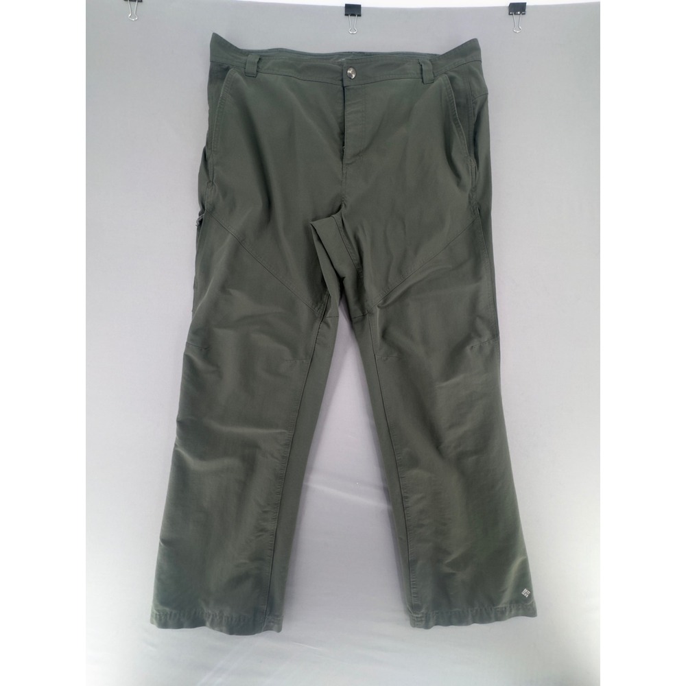Columbia Mens Omni-Shade Hiking Pants 40W 32L Olive Green Stretch Outdoor Tech